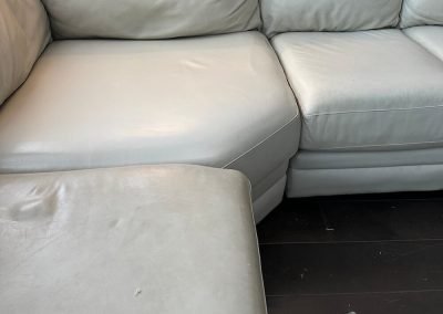 white upholstered couch