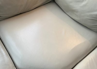 white upholstered couch